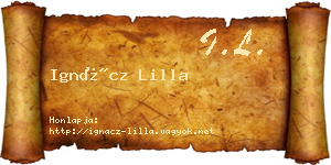 Ignácz Lilla névjegykártya
